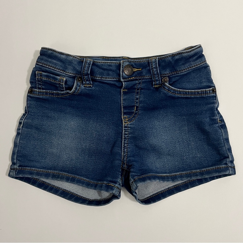 Youth Girls Cat & Jack Adjustable Waist Stretch Denim Shorts Size 6/6X